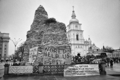 Kyiv Ukraine 04 June 2022 Monument Of Princess Olga Covered With Sandbags To Protect During Russian Aggression On St. Michael's Square in Kyiv Ukraine