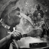 The Pajé, shaman, of the Pataxo community