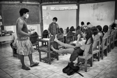 Dans une école de la réserve Jacqueira, éducation Pataxo.