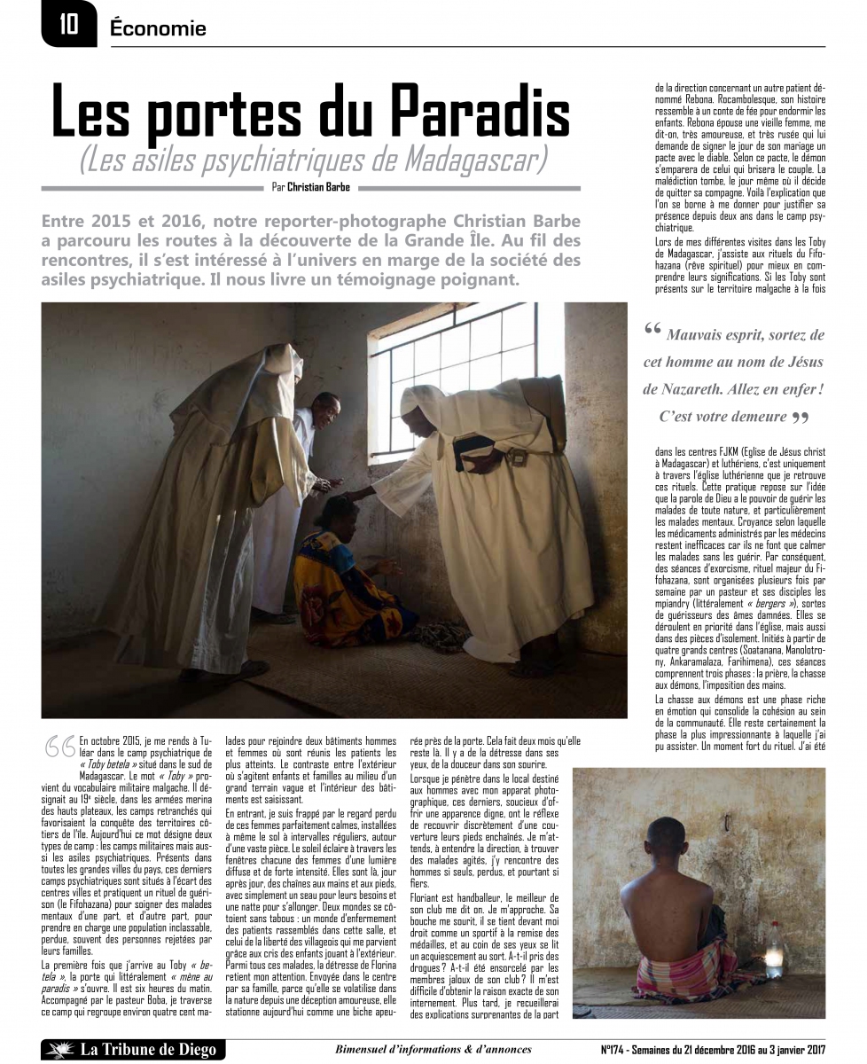 "Les portes du paradis"Journal La Tribune de Diego